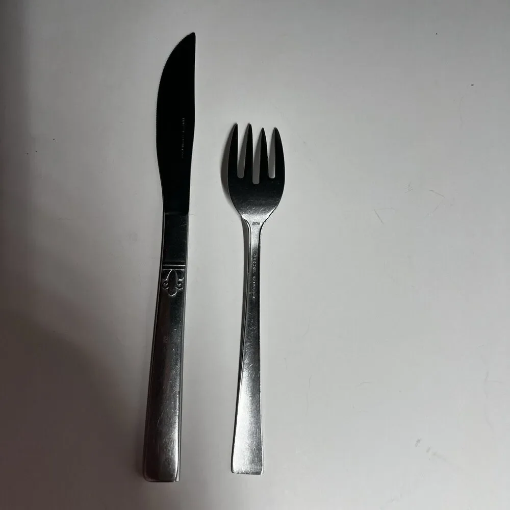 Lot of 2 Vintage Hull Dorzel Embrace Stainless Japan Dinner Knife & Fork